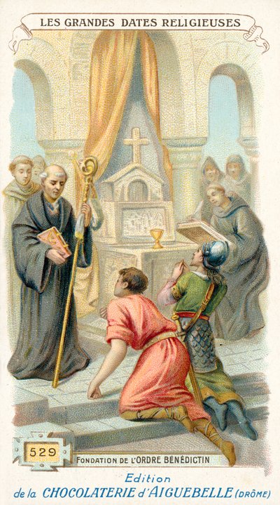 A Bencés Rend alapítása, 529 (chromolitho) alkotó: French School