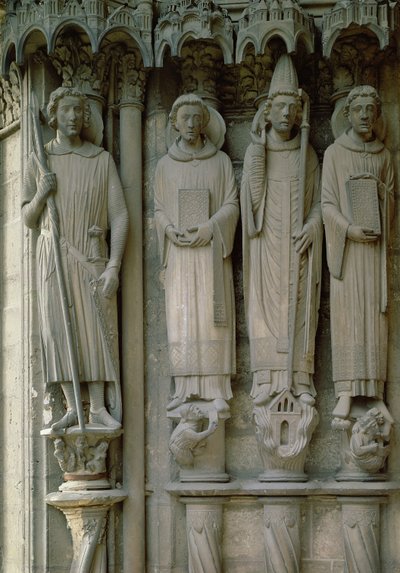 Négy mártír szent, Chartres-i székesegyház, 12120 körül (kő) alkotó: French School