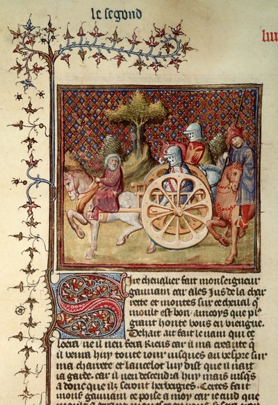 Fr.119 fol.312v Lancelot, a szekér lovagja, 1344 alkotó: French School