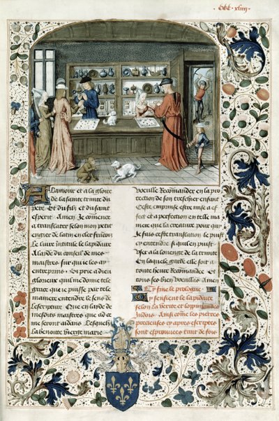 Fr 9136 f.344 Ékszerbolt, Lapidaire de Mandeville-től alkotó: French School