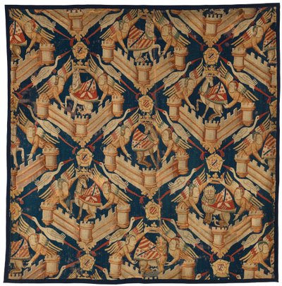 Beaufort, Turenne és Comminges karját ábrázoló heraldikai kárpit töredéke, Párizsban vagy Arrasban (gyapjú) alkotó: French School