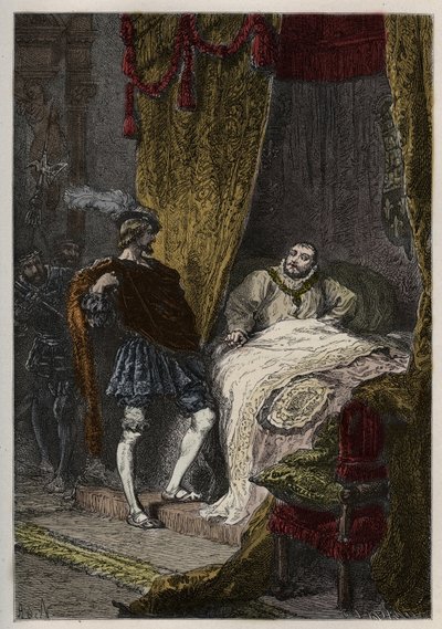Francois 1er (1494-1547) meglepi VIII. Henriket (1491-1547) reggel a Camp du Drap d