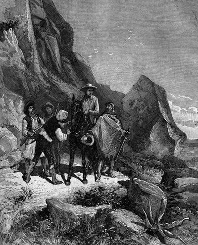 Francois Arago (1786-1853) 1806-ban Spanyolországba ment, hogy befejezze a Meridián mérését, és egy este négy bandita kikötötte. alkotó: French School