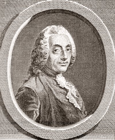 François-Augustin de Paradis de Moncrif, 1687-1770. francia író és költő. Az 1908-ban megjelent Les Heures Libresből. alkotó: French School