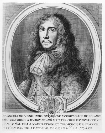François de Bourbon, Beaufort hercege (metszet) alkotó: French School