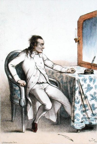 Frederick Lemaitre (1800-76) Georges Maurice szerepében a „La Dame de Saint-Tropez”-ból a Theatre de la Porte Saint-Martinban (színes litó) alkotó: French School