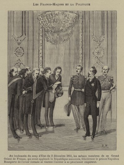 Szabadkőművesek és politika (metszet) alkotó: French School