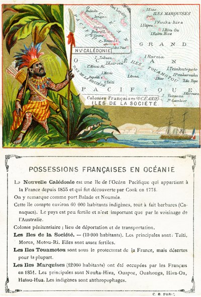 Francia birtokok Óceániában, 1890 körül alkotó: French School
