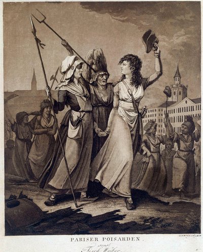Francia forradalom: "" Parisian poissardes"" Print 1789 körül Párizs, Musee Carnavalet alkotó: French School