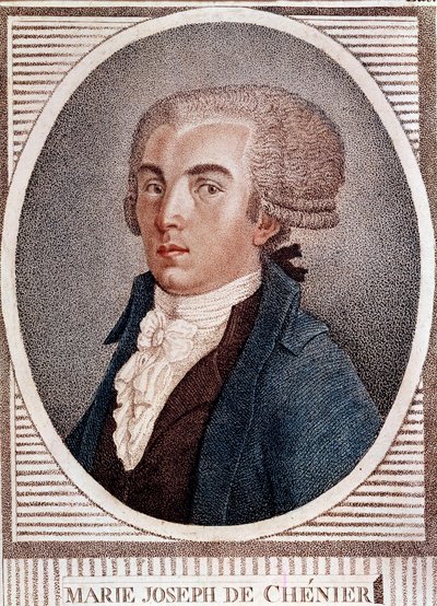 Francia forradalom: Marie Joseph Chenier (1764-1811) diplomata költő és történész, a 19. századi "Chant du depart" metszet szerzőjének portréja. alkotó: French School