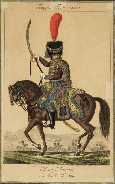 Francia csapatok: A huszárok tisztje, 1806 és 1814 között, kiadó: Martinet Libraire, Párizs alkotó: French School