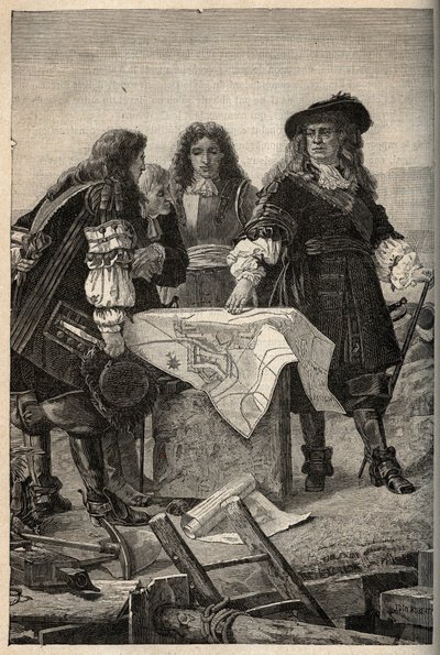 Vauban francia építész XIV. Lajos kérésére 1687-ben elkészíti a Belfort (Franciaország keleti részének) erődítményeinek terveit – Sebastien Le Prestre de Vauban átadja Belfort erődítményeinek terveit – „” PATRIE” metszet” – LEÍRÁS PECTUREQU alkotó: French School