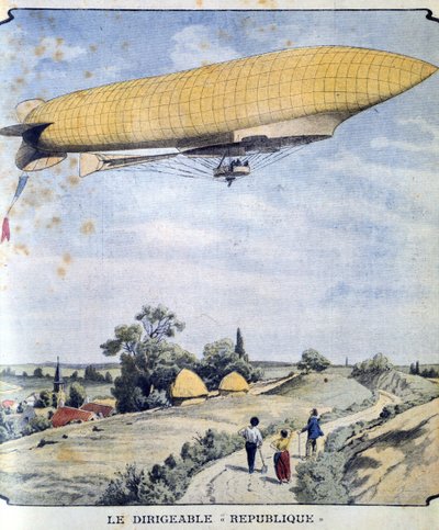 French military airship La Republique on her maiden flight from Paris to Compiegne alkotó: French School