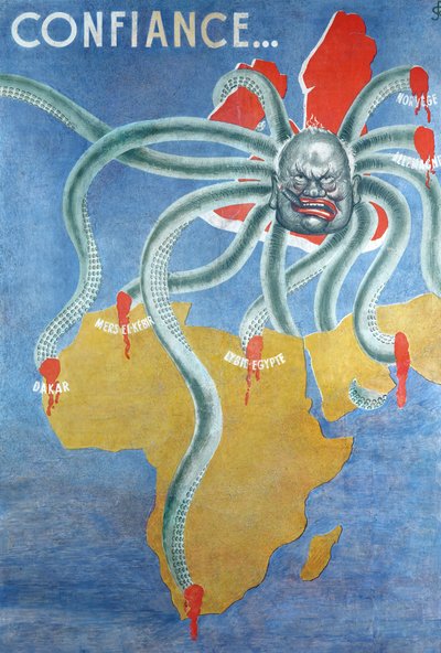 Französische Propaganda, wahrscheinlich in Vichy-Frankreich produziert von French School