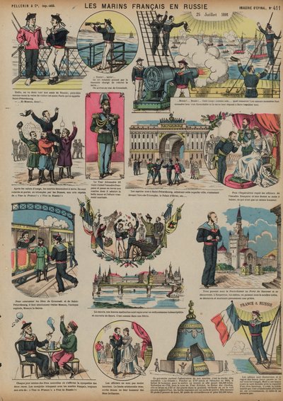 Francia tengerészek Oroszországba látogatva, 1891. július 25 alkotó: French School