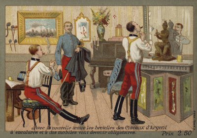 Fogszabályzót viselő francia katonák alkotó: French School