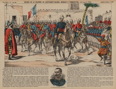 Eugene Bonnier alezredes vezette francia csapatok belépnek Timbuktuba alkotó: French School
