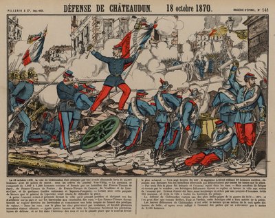 Francia csapatok Chateaudun védelmében, a francia-porosz háború alkotó: French School