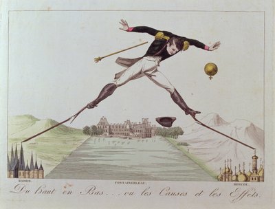 Magastól alacsonyig... avagy az okok és következmények, Napóleon külpolitikájának karikatúrája, 1814 körül alkotó: French School