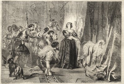 Fronde – A nép követeli, hogy lássák a királyt: Párizs, Palais Royal, 1651. február 9. – Fronde: 1651. február 9-én éjjel a Palais Royalban Ausztriai Anna (1601-1666) XIV. Lajost mutatja be, akit Le-nek hívnak. Soleil király (Soleil király vagy Nagy Lajos alkotó: French School