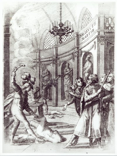 Pierre Corneille (1606-84) 1643-ban megjelent előlapja a Polyeucte számára alkotó: French School