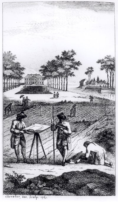 Dupain de Montesson (kb. 1720-90) előlapja a La Science de lArpenteur-ből, Párizsban, 1766 alkotó: French School