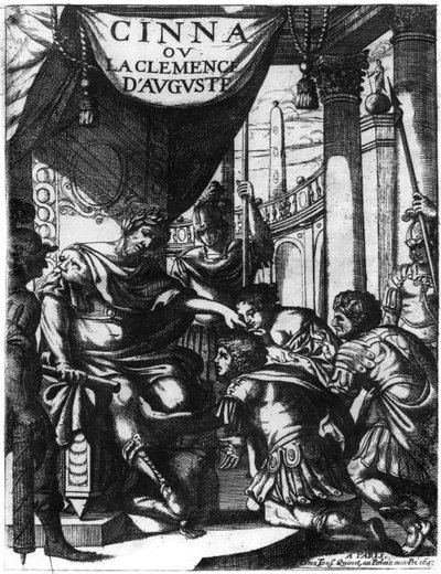 Pierre Corneille (1606-84) 1643-ban megjelent Cinna ou la Clemence dAuguste frontképe alkotó: French School