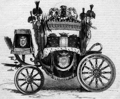 Jerome Bonaparte herceg (1784-1860) uralma alatt használt Funebre tank. Metszet a „” Le Monde Illustré”” 169. számában, 1860. július 7. alkotó: French School