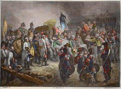 Marceau tábornok temetése, 1796. szeptember (Francois Severin Marceau Desgraviers) - - Maurice La Charest új nemzeti enciklopédiája - 1870 - alkotó: French School