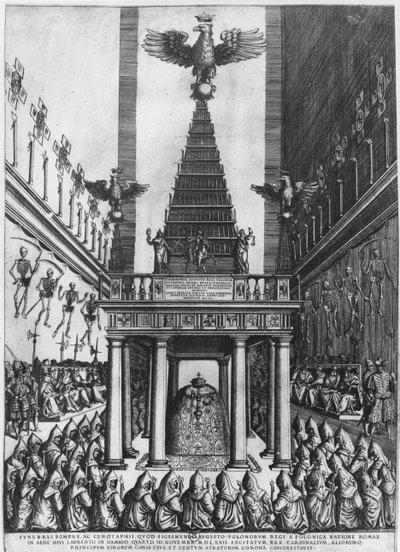 II. Augustus Zsigmond lengyel király és litván nagyherceg temetése Rómában, 1572. alkotó: French School