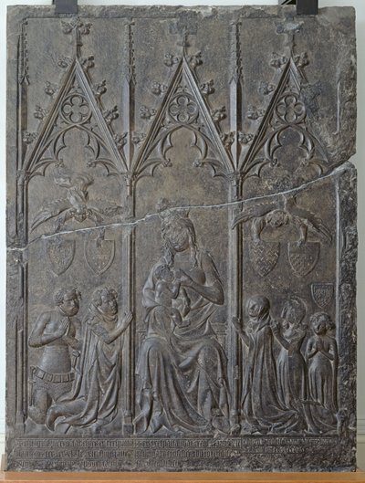 A Sacquespee család temetési sztelája az arras-i St. Nicaise temetőből, 1376 (tournai kő) alkotó: French School