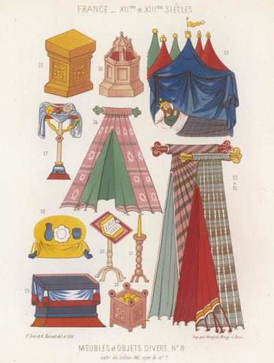 12. és 13. századi bútorok és különféle tárgyak alkotó: French School