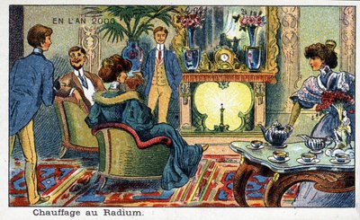 Futuredays: A 19th Century Vision of the Year 2000 Sorozat: Rádiumfűtés. Kromolitográfia, Villemard alkotó: French School