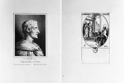 Gaius Cornelius Tacitus (Kr. u. 56-kb. 120) Julien és Nazianzusi Szent Gergely (329-kb.-390) metszete Izrael által alkotó: French School