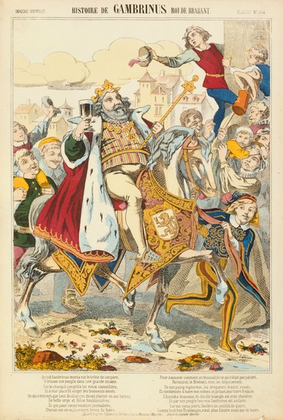Gambriunus, Flandria legendás királya, Verlag Haguenthal, Pont-a-Mousson, 1860. alkotó: French School