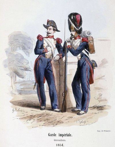 Birodalmi gárda: gránátosok (1854) - „A hadsereg története” című kiadványban, szerk. Borbély, Párizs alkotó: French School