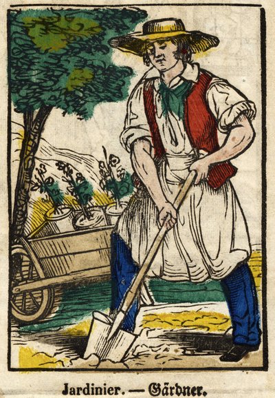 Kertész; Szakmák sorozata, a XIX. századi Epinal képe. alkotó: French School