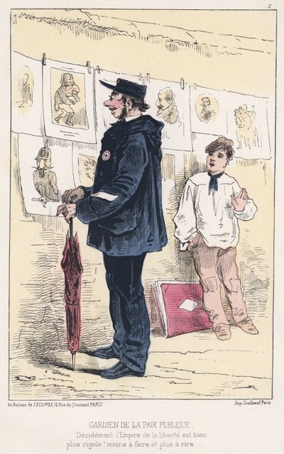 A közbéke őrzője (színes metszet) alkotó: French School