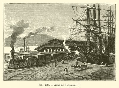 Gare de Sacramento (metszet) alkotó: French School