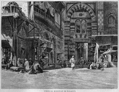 Biwaristande Qalawim kapuja, LEgypte-ből, Georg Moritz Ebers, 1881 alkotó: French School