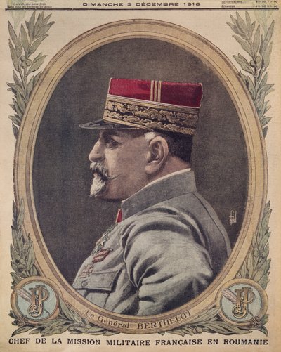 Berthelot tábornok, a romániai francia katonai misszió főnöke, a Le Petit Journal első borítójának illusztrációja, Illustre melléklet, 1916. december 3. alkotó: French School