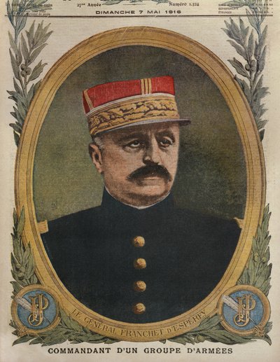 Franchet dEsperey tábornok, egy hadseregcsoport parancsnoka, a Le Petit Journal első borítójának illusztrációja, mellékelt illusztráció, 1916. május 7. alkotó: French School