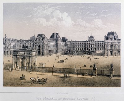 Az új Louvre általános képe: Arc du Carrousel – metszet a 19. századról. alkotó: French School