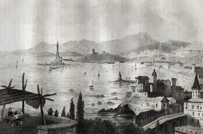 Genova - Gének - Genova - Metszet a „festői Olaszországból” M. de Norvins, Ch. Nodier 1834-1836. alkotó: French School