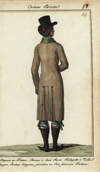 Úriember hosszú lovaglókabátban alkotó: French School