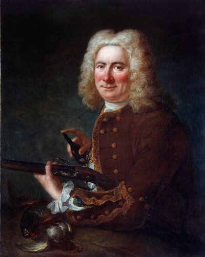 úriember kovakő puskával. 18. századi névtelen festmény. Gien, Musee de la chasse – úriember kovaköves fegyverrel. 18. századi névtelen festmény. Vadászati Múzeum, Gien, Franciaország alkotó: French School