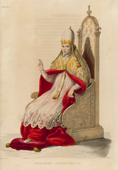 Gerbert Silvestre II (színes metszet) alkotó: French School