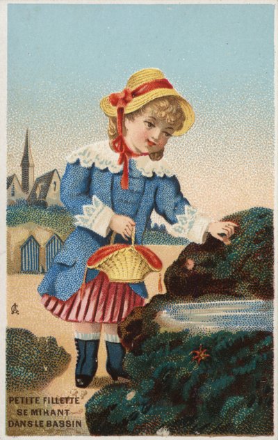 Lány üzembe kagylók vödörbe alkotó: French School