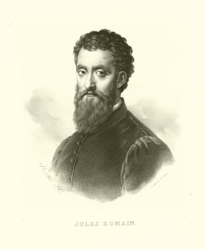 Giulio Romano, más néven Giulio Pippi, portré (metszet) alkotó: French School