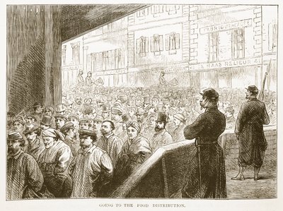 Tovább az ételosztáshoz, illusztráció Cassells: A Franciaország és Németország közötti háború története, 1870-1871 alkotó: French School